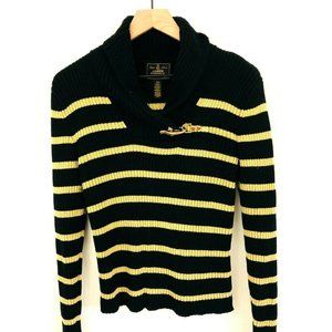 Ralph Lauren Knit Stripe Mock Neck Sweater